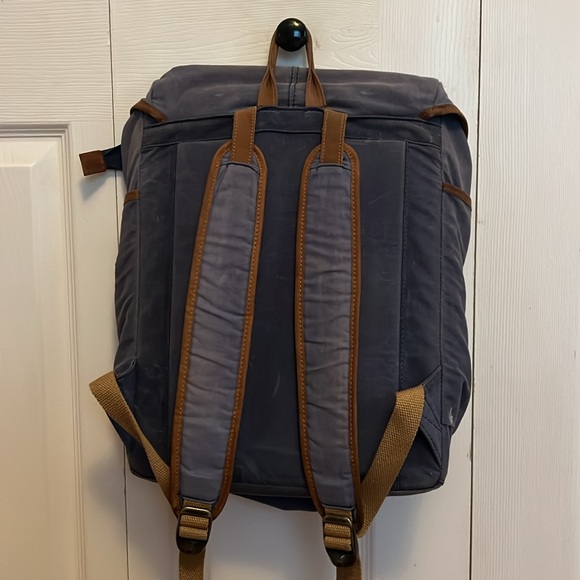 Ll Bean Waxed Canvas and Leather Backpack - Picture 3 of 4